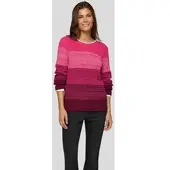 Rabe Strickpullover , Damen, Gr. 46, rosa (malve), Strick, Obermaterial: 50% Baumwolle, 50% Polyacryl, geringelt, normal hüftbedeckend, Rundhals, Pullover Strickpullover, mit Colorblocking