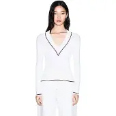 Armani Exchange für Damen. XW002242AF10352U1003 V-Ausschnitt-Pullover schwarz (XL), Lässig, Viskose, Langarm