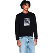 Armani Exchange für Herren. XM002226AF10830UC001 Morden Grafik Sweatshirt schwarz (S), Lässig, Baumwolle, Kurzarm