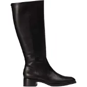 Wonders für Damen. D-1803_5121_5792 Bonjour 03 Lederstiefel Schwarz (38), 1 bis 3 cm, Reißverschluss, Lässig, Klassisch