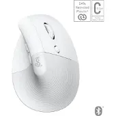 Logitech Lift for Mac, rechts, Vertikale Ausführung, Optisch, RF Wireless + Bluetooth, 4000 DPI, Weiß