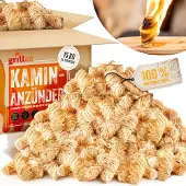Grillas Anzünder 15 kg Kaminanzünder Holzwolle Grillanzünder Holz Feueranzünder
