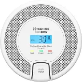 X-Sense CO03D, Kohlenstoffmonoxid-Melder, Kabelgebunden, Weiß, Grau, 85 dB, Akku, 1,5 V
