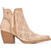 Xti für Damen. 14503702-BEIGE Stiefelette 145037 beige (41), 3 bis 5 cm, Schnürsenkel, Reißverschluss, Lässig