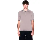 Armani Exchange für Herren. XM001977AF20139U6107 Polo-Strick Driftwood grau (L), Lässig, Baumwolle, Kurzarm
