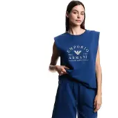 Emporio Armani für Damen. EW003004_AF19031 Loungewear navy Sweatshirt (XL), Heimtextilien, Baumwolle, Ärmellos / Hosenträger, Marine