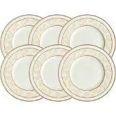 Villeroy & Boch Brotteller "Brotteller Ivoire ø 18 cm 6er Set weiß-gold", bunt (weiß, gold), L:18cm, Speiseteller, Brotteller