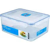 Lock & Lock Rechteckige Frischhaltedose 5,5 L – Transparente BPA-freie Kunststoff-Aufbewahrungsbox mit Abtropfgitter &amp; auslaufsicherer Dichtung, mikrowellen-, gefrier- &amp; spülmaschinenfest