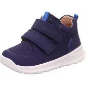 Superfit Klettschuh "BREEZE, WMS: mittel", Mädchen, Gr. 24, blau (dunkelblau), Nubukleder, Schuhe Klettschuh, Sneaker mit halbhohem Schaft, Größenschablone zum Download