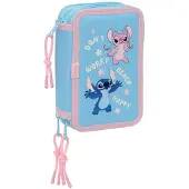 Disney Stitch & Angel - Mäppchen Federmappe, 37 Teile, 3-fach gefüllt