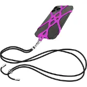 Avizar , Verstellbare Handy-Tragekordel 90 cm mit Silikonhalter, Violett