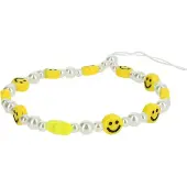 Avizar , Smiley Schmuck Handykette, Schmuckarmband mit Perlen, Gelb