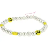 Avizar , Smiley Schmuck Handykette, Schmuckarmband mit Perlen, Weiß