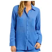 Seafolly - Breeze Beach Shirt - Hemd Gr XS blau