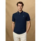 Hackett London für Herren. HM5600136 Polohemd Heritage Fit Classic navy (XXL), Lässig, Baumwolle, Kurzarm, Marine