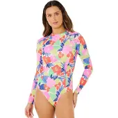 Rip Curl Party Wave Upf Damen-langarm-shorty Mit Rückenreißverschluss