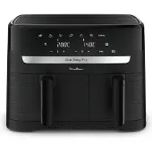 Moulinex Dual Easy Fry EZ901N, Heißluftfritteuse, 8,3 l, 1,4 kg, Doppel, Schwarz, Touchsteuerung