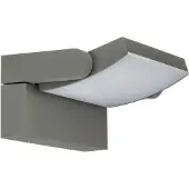 LINDBY LED-Außenwandlampe Sherin, hellgrau, IP54, schwenkbar