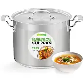 Nutrichef Edelstahl Kochtopf 13,2L Induktion – Suppentopf mit Deckel, Profiquali