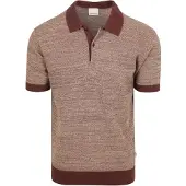 KnowledgeCotton Apparel Polo-Shirt aus Strick Schokolade