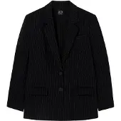 Armani Exchange für Damen. XW001790AF19011MC156 Monochromer Blazer schwarz (S), Lässig, Klassisch, Polyester
