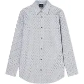 Armani Exchange für Herren. XM002811AF24739F0204 Reguläres Jacquard-Hemd, garngefärbt, weiß (M), Lässig, Baumwolle, Klassisch, Langarm