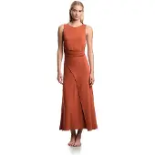 Emporio Armani für Damen. EW003413_AF20240 Orangefarbenes Kleid (S), Lässig, Viskose, Ärmellos / Hosenträger