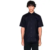 Armani Exchange für Herren. XM001935AF16631UB101 Marineblaues Jacquard-Hemd (S), Lässig, Baumwolle, Kurzarm