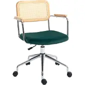 HOMCOM Bürostuhl Schreibtischstuhl mit Rattanoptik, Wippfunktion für Home Office