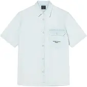 Armani Exchange für Herren. XM002266AF22638FB380 Weißes Baumwollhemd (L), Lässig, Baumwolle, Kurzarm