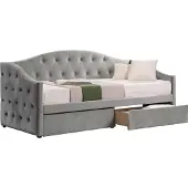 Kondela Zaska Einzelbett mit Stauraum 90x200 cm – Grau (Samt)