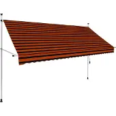 Syfax Einziehbare Markise Handbetrieben 300 cm Orange und Braun