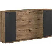 Feldmann-Wohnen Sideboard Roma Kommode mit Schubladen 155x40x93cm Ribbeck Eiche / dunkelgrau
