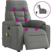 Syfax Massagesessel Elektrisch Dunkelgrau Mikrofasergewebe