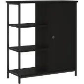Syfax Sideboard Schwarz 70x30x80 cm Holzwerkstoff
