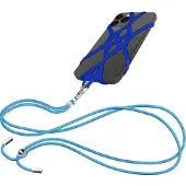 Avizar , Verstellbare Handy-Tragekordel 90 cm mit Silikonhalter, Blau