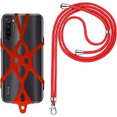Avizar , Smartphone-Kette (verstellbarer Nylonriemen mit Universalbefestigung), Rot
