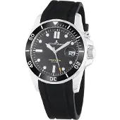 Jacques Lemans Kineticuhr "Hybromatic", schwarz (schwarzfarben, schwarz), Armbanduhren, Herren, silberfarben, Kineticuhr, Armbanduhr, Herrenuhr, Silikonarmband, analog, Tag