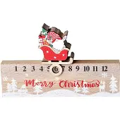 Gistuch Weihnachts-Countdown-Kalender aus Holz, kreative Adventsdekoration mit beweglichen Blöcken