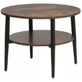 Brak Runder Couchtisch „ELLA“, brauner Industrietisch 60 cm