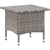 Syfax Beistelltisch Grau 50x50x47 cm Poly Rattan