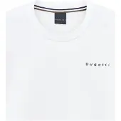 Bugatti Langarmshirt "Basic", Herren, Gr. L, weiß (10, weiß), 100% Baumwolle, unifarben, normal, Rundhals, Shirts Langarmshirt, aus Baumwolle Modern Fit