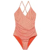 DEDICATED - Women's Wrap Swimsuit Klinte - Badeanzug Gr XS rosa/rot