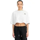 Alpha industries 1100000002199 "Basic T-Shirt SL Cropped PP W", Damen, Gr. XS, weiß, Obermaterial: 100% Baumwolle, Shirts 1100000002199