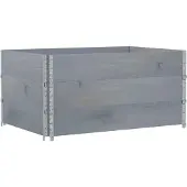 Syfax Paletten-Aufsatzrahmen 3 Stk. Grau 120x80 cm Massivholz Kiefer