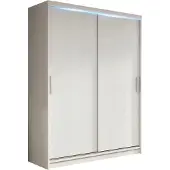 Masseno Schiebetürenschrank EDERA 200/210/60 cm 2-türig Schlafzimmer Schrank Kleiderschrank Weiß