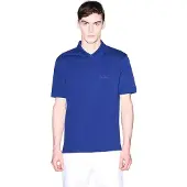 Armani Exchange für Herren. XM001286AF10366UB131 Post blaues Poloshirt (XXL), Lässig, Baumwolle, Kurzarm