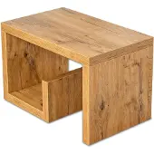 Levandeo Couchtisch Gustav Holz 59x36x36cm Wildeiche Beistelltisch Fest Verleimt