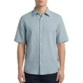 BOSS für Herren. 50537382 Shirt Rash2 blau (S), Lässig, Leinen, Kurzarm