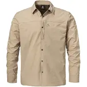 Schöffel Outdoorhemd SCHÖFFEL "Shirt Style Maghera MEN", Herren, Gr. 54, Normalgrößen, beige (4705, beige), Oberstoff: 100% Polyester., V-Ausschnitt, Hemden Outdoorhemd